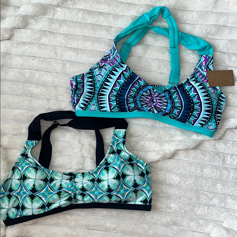 Title nine Blue Bikinis Swimwear
